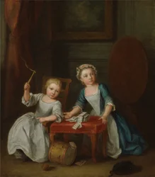 Kinder beim Spielen, wahrscheinlich der Sohn des Künstlers Jacobus und die Tochter Maria Joanna Sophia